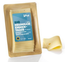 Heumilch Emmentaler in Scheiben